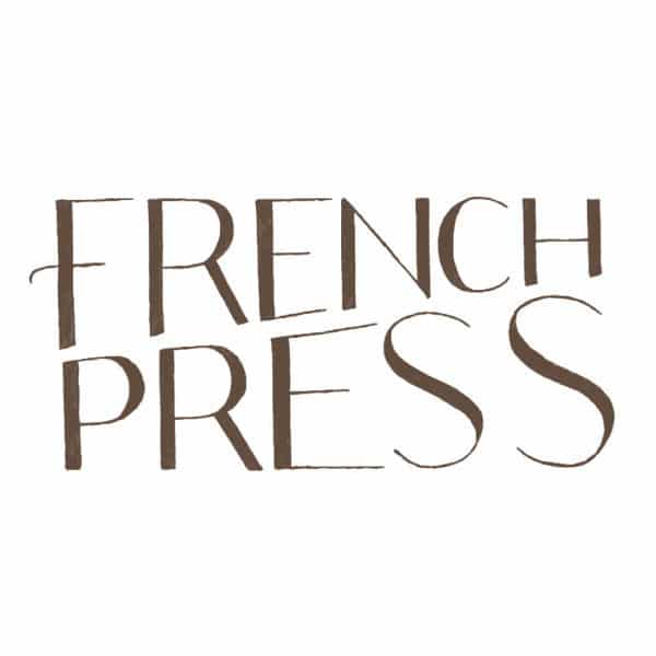 French press handwritten illustration