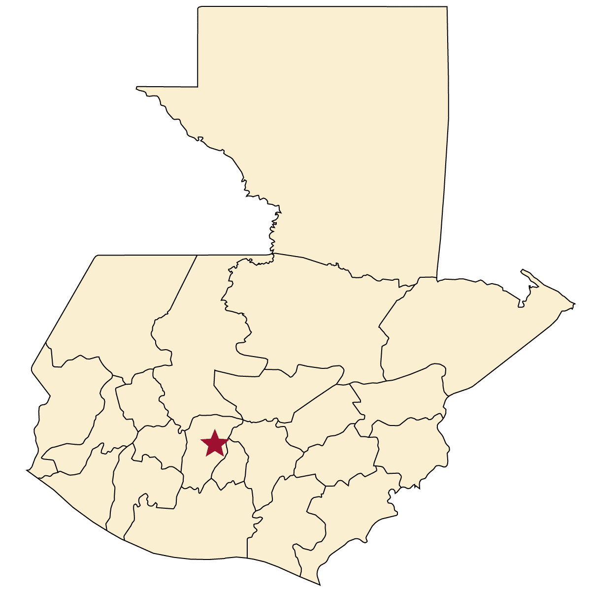 Map of Chimaltenango, Guatemala