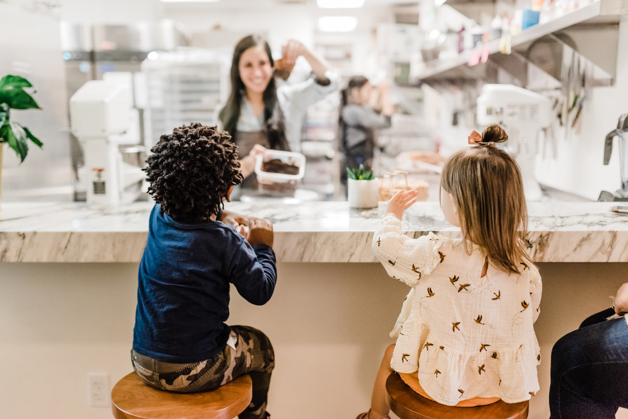 kids at Frost Me cafe