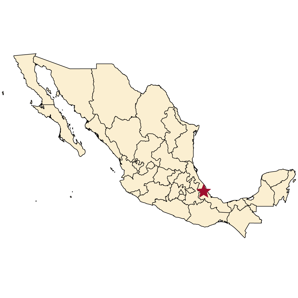 Map of Veracruz, México