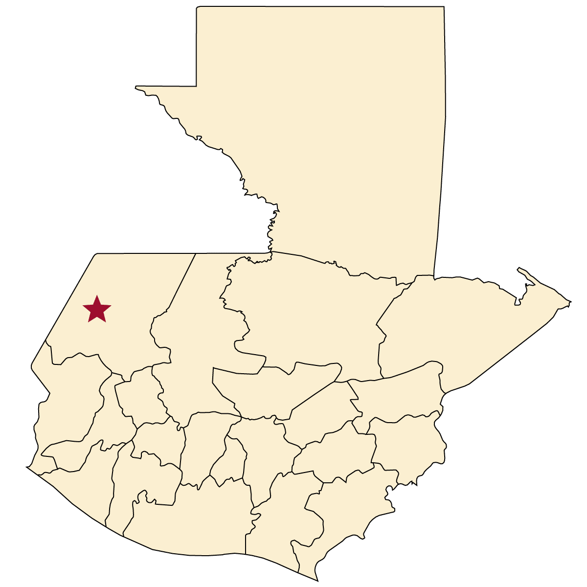 Map of Huehuetenango, Guatemala