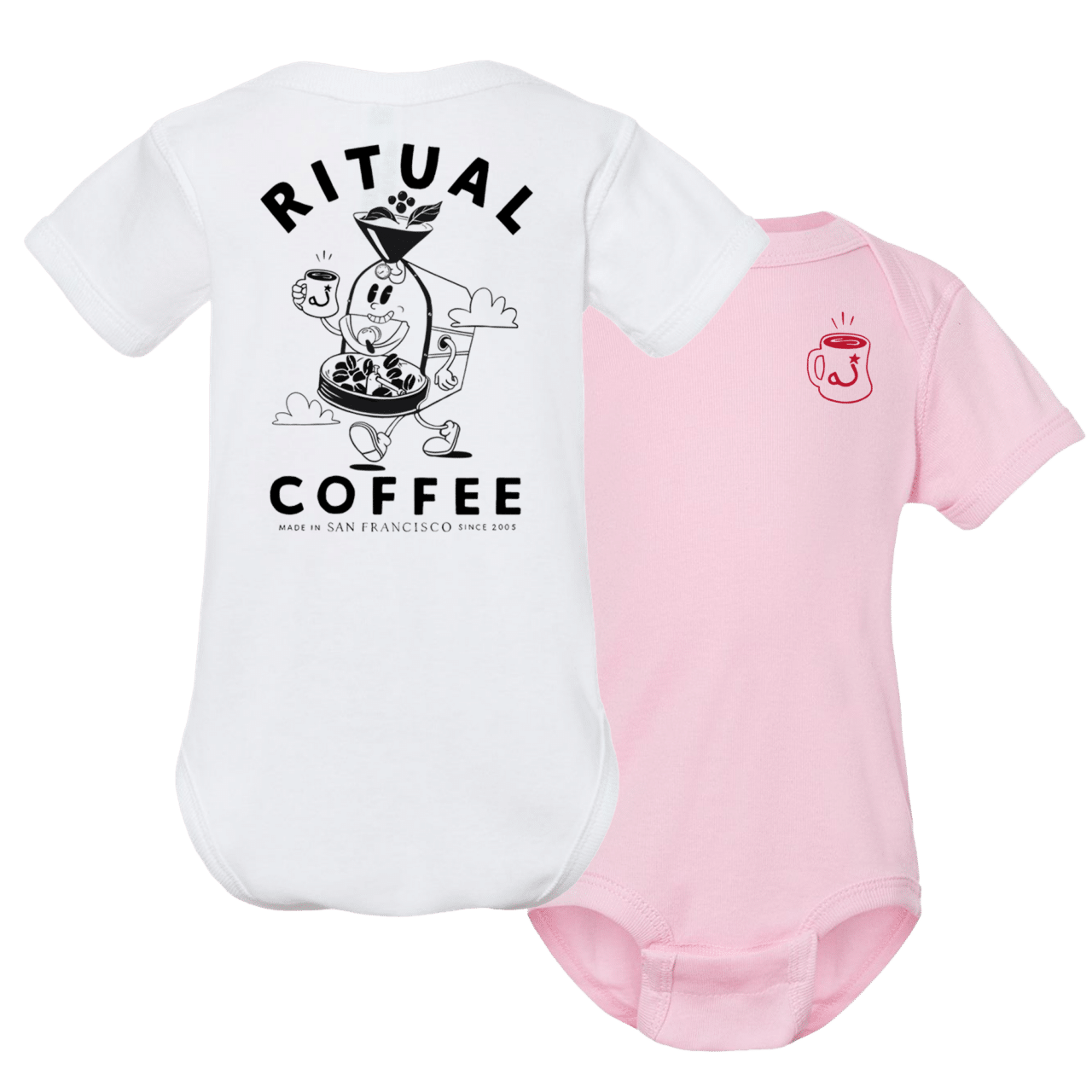 White and pink onesie