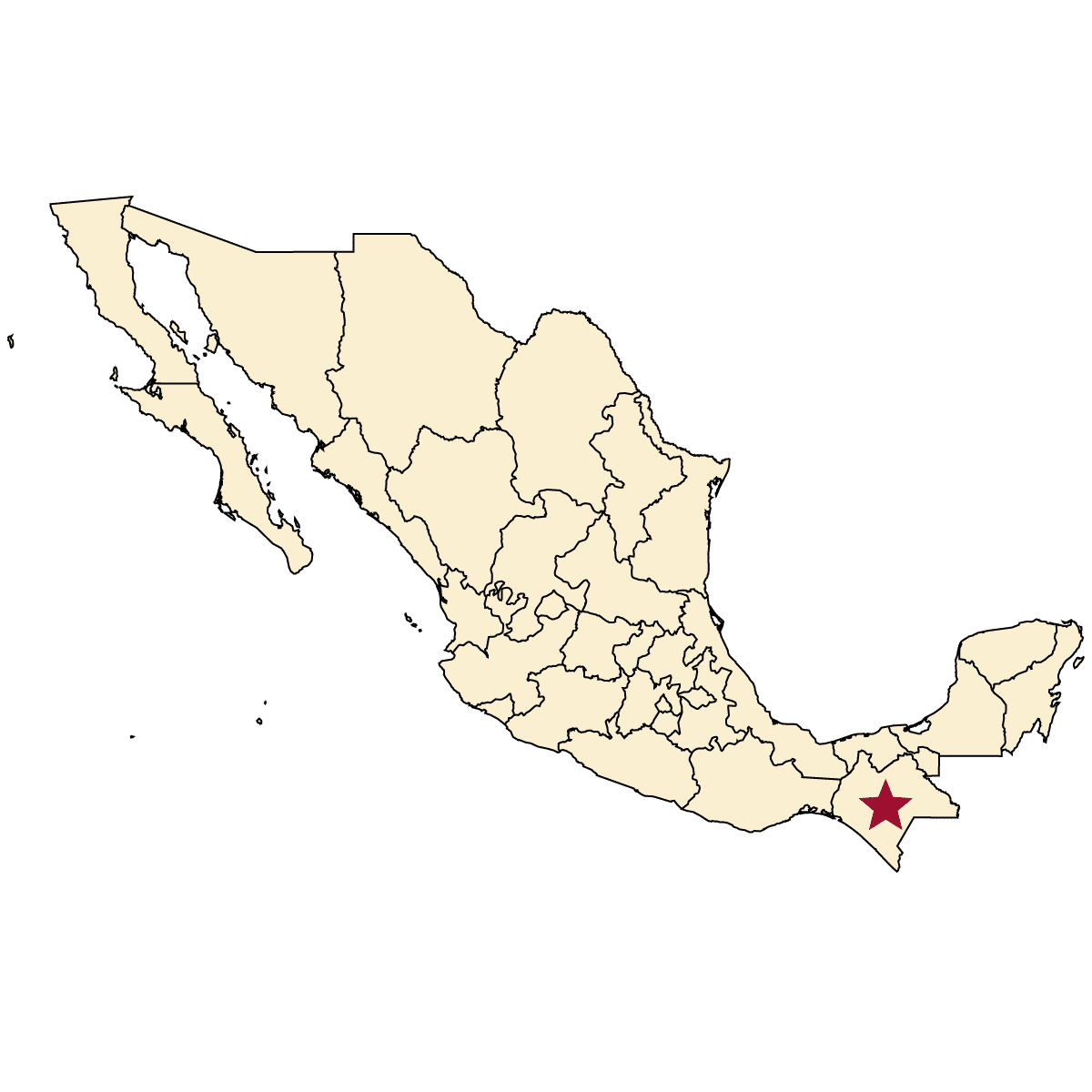 Chiapas, Mexico map