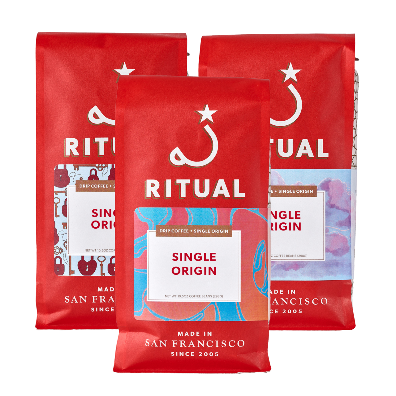 3 10.5oz bags of drip coffee