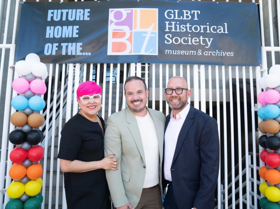 Staff from the GLBT Historical Society in front of their new building