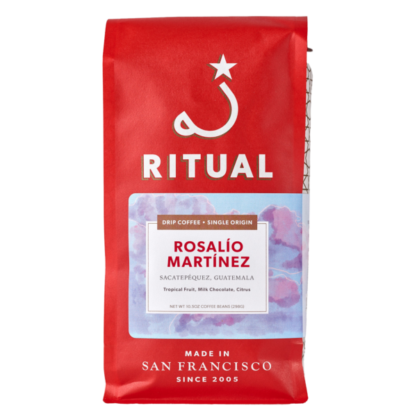 red 10.5oz bag of Rosalío Martínez drip coffee