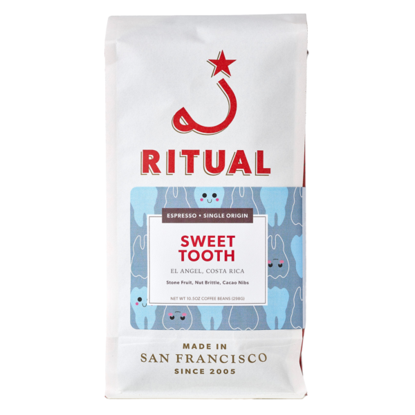 White bag of Sweet Tooth El Angel single origin espresso